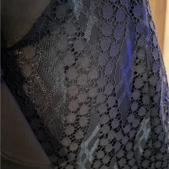 Black Ruffled and Lace Cocktail Dress - Picture 6 of 10